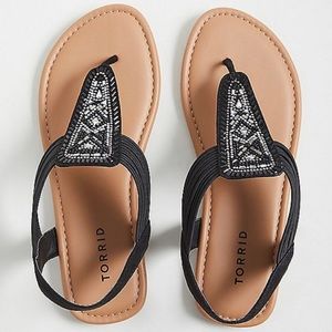 Torrid Faux Leather Embellished Slingback Sandals